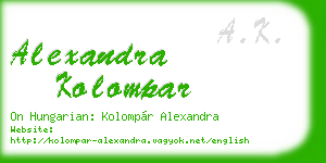 alexandra kolompar business card