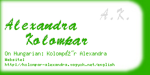 alexandra kolompar business card